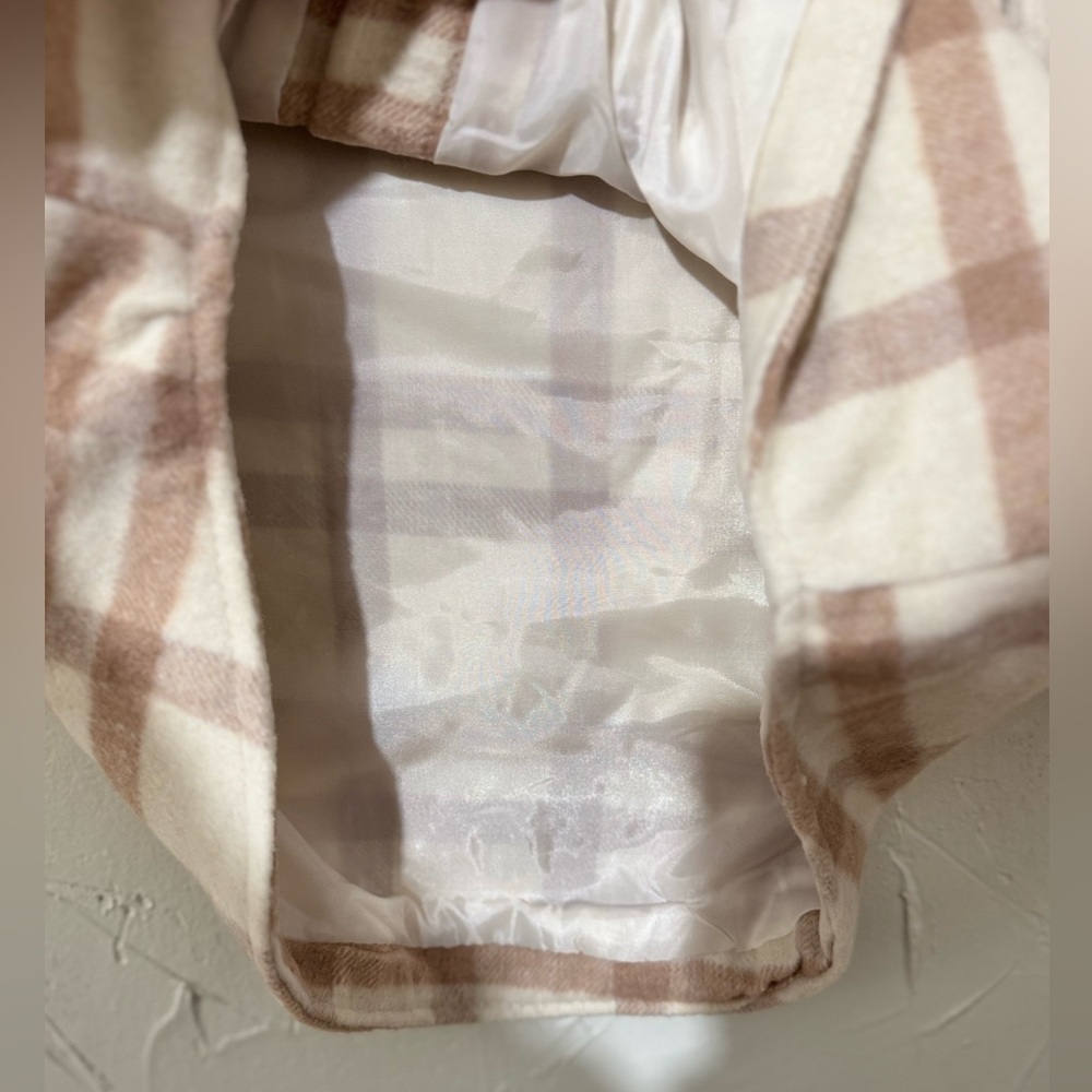 Thread & Supply Women's Plaid Button-Up Light Pink White Shirt Jacket Sz XS - Picture 14 of 14
